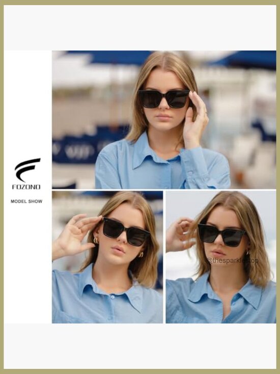 Large Square Sunglasses Polarized UV400 Protection Retro Style